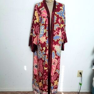 MISS JUNE PARIS Colorful Floral PRINT Kimono Robe OS